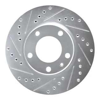 R1 Concepts EDZ-31022L Brake Rotor Drilled and Slotted Silver